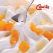 Aplicacion Cesarín Veteado Melocotón/Naranja — salsa gourmet con trozos de fruta real para heladería