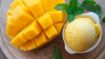 Aplicacion Cesarín Veteado Mango — salsa gourmet con trozos de fruta tropical para heladería