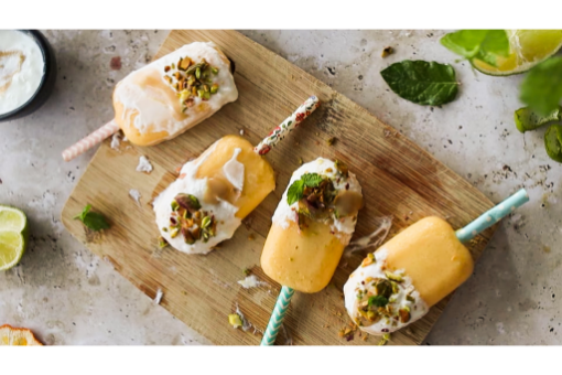 Cesarín Veteado Mango — salsa gourmet con trozos de fruta tropical para heladería