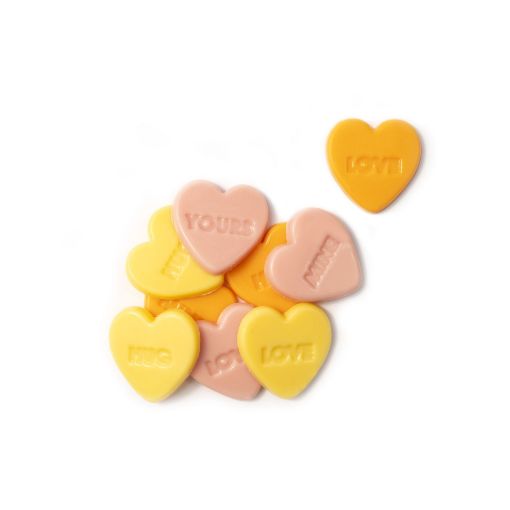 Dobla Corazón con Mensaje — decoración de chocolate romántica para pastelería