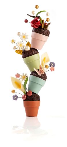 Dobla Maceta de Chocolate Terracota — decoración de chocolate para rellenar en pastelería