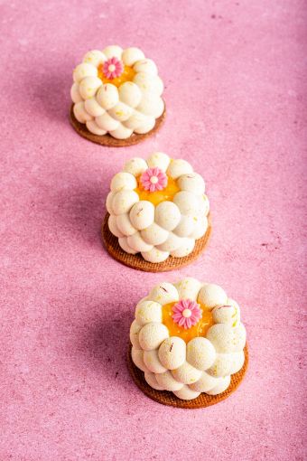 Dobla Mini Margaritas Rosa — decoración floral de chocolate para pastelería