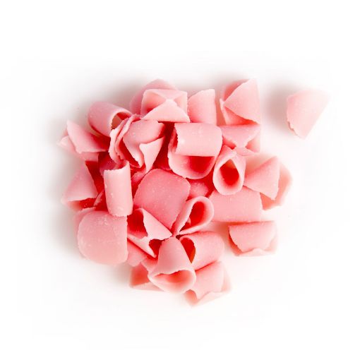 Dobla Rizos de Fresa — decoración de chocolate sabor fresa para repostería