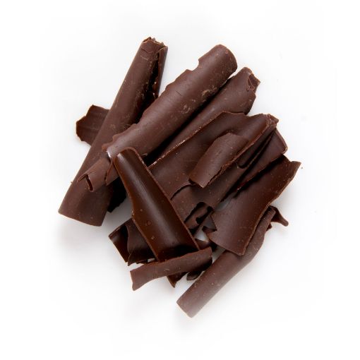 Dobla Viruta de Chocolate Negro Curvada — decoración de chocolate para pasteles y helados