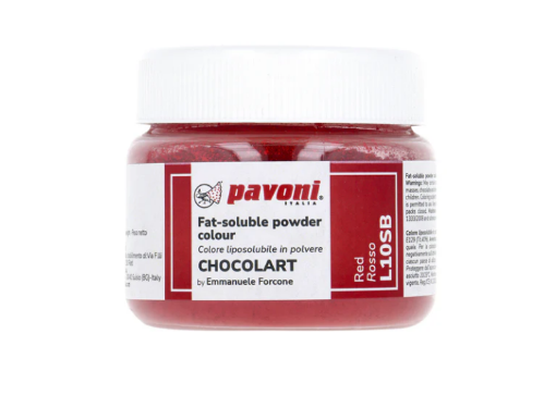 Pavoni Chocolart Colorante Polvo Rojo — colorante liposoluble para chocolate y decoración de bombones