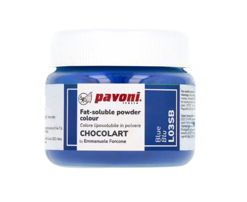 Pavoni Chocolart Colorante Polvo Azul — colorante liposoluble para chocolate y decoración de bombones
