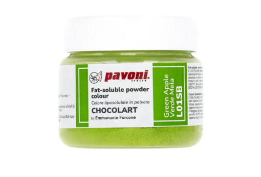Pavoni Chocolart Colorante Polvo Verde Manzana — colorante liposoluble para chocolate y decoración de bombones
