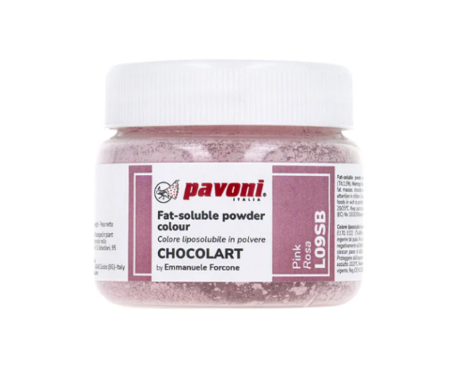 Pavoni Chocolart Colorante Polvo Rosa — colorante liposoluble para chocolate y decoración de bombones