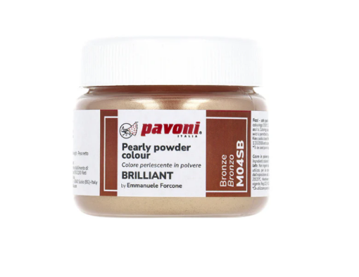 Pavoni Brilliant Colorante Polvo Metal Bronce — colorante metalizado para chocolate y pastillaje