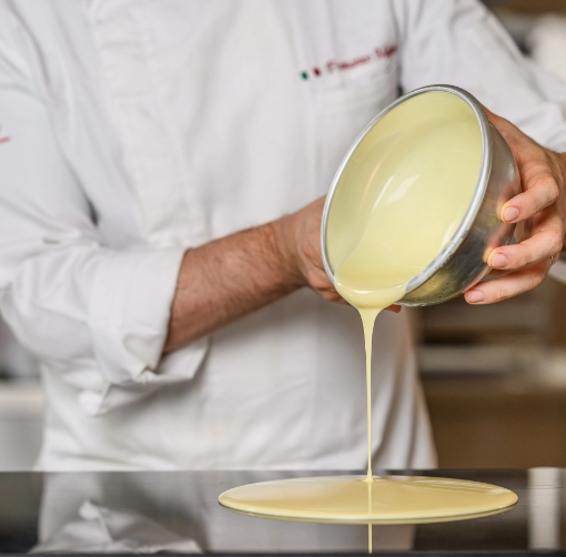 Cobertura Biancolatte 35% — chocolate blanco premium para chocolatería gourmet