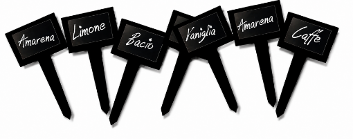 Pack de 5 porta sabores transparente y negro TRIX para vitrina de helado