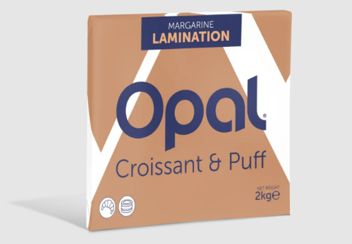 Placa de 2 kg de margarina Opal de Vandemoortele para laminar croissant y hojaldre