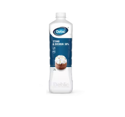 Envase de 2 litros de nata para montar Debic Stand & Overrun Plus 38%